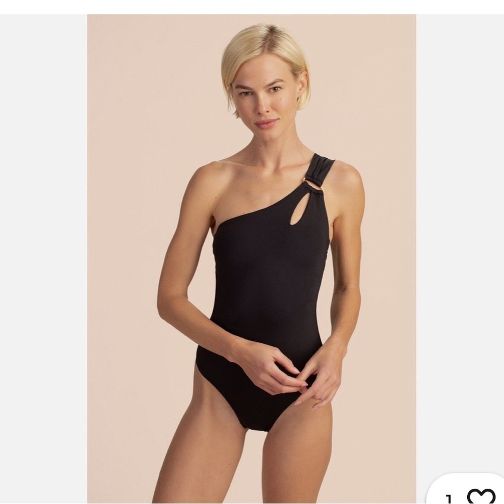 Trina Turk Black One-Shoulder One Piece Swimsuit - Picture 3 of 10